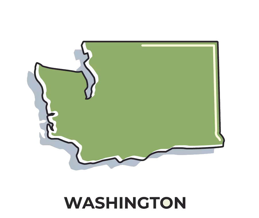 Map of Washington State — Forest Movers service area across King County and beyond